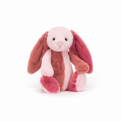 Jellycat Bashful Patchwork Coralia Bunnies New Zealand | ZAMFH5231